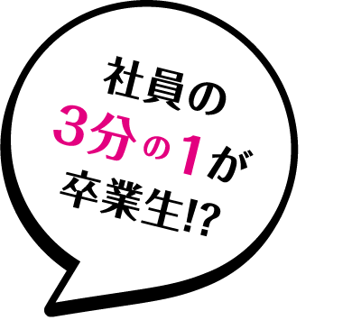 社員の3分の1が卒業生!？